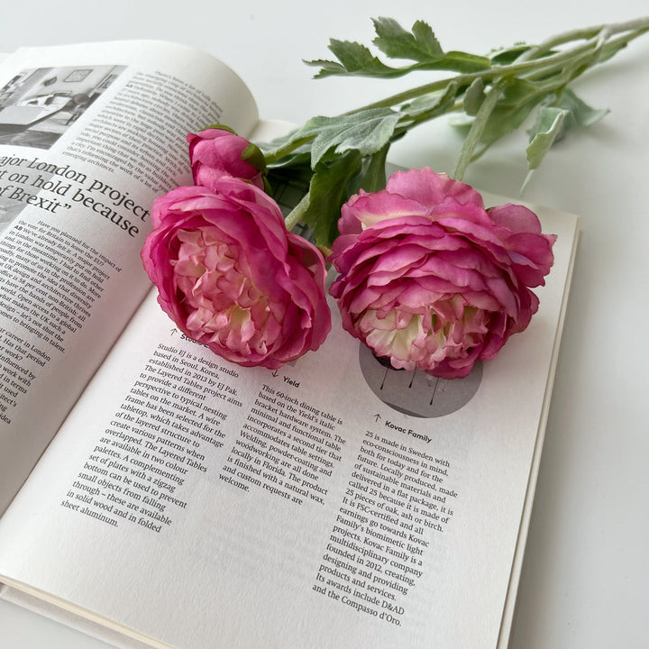 Realistic Faux Ranunculus Stem
