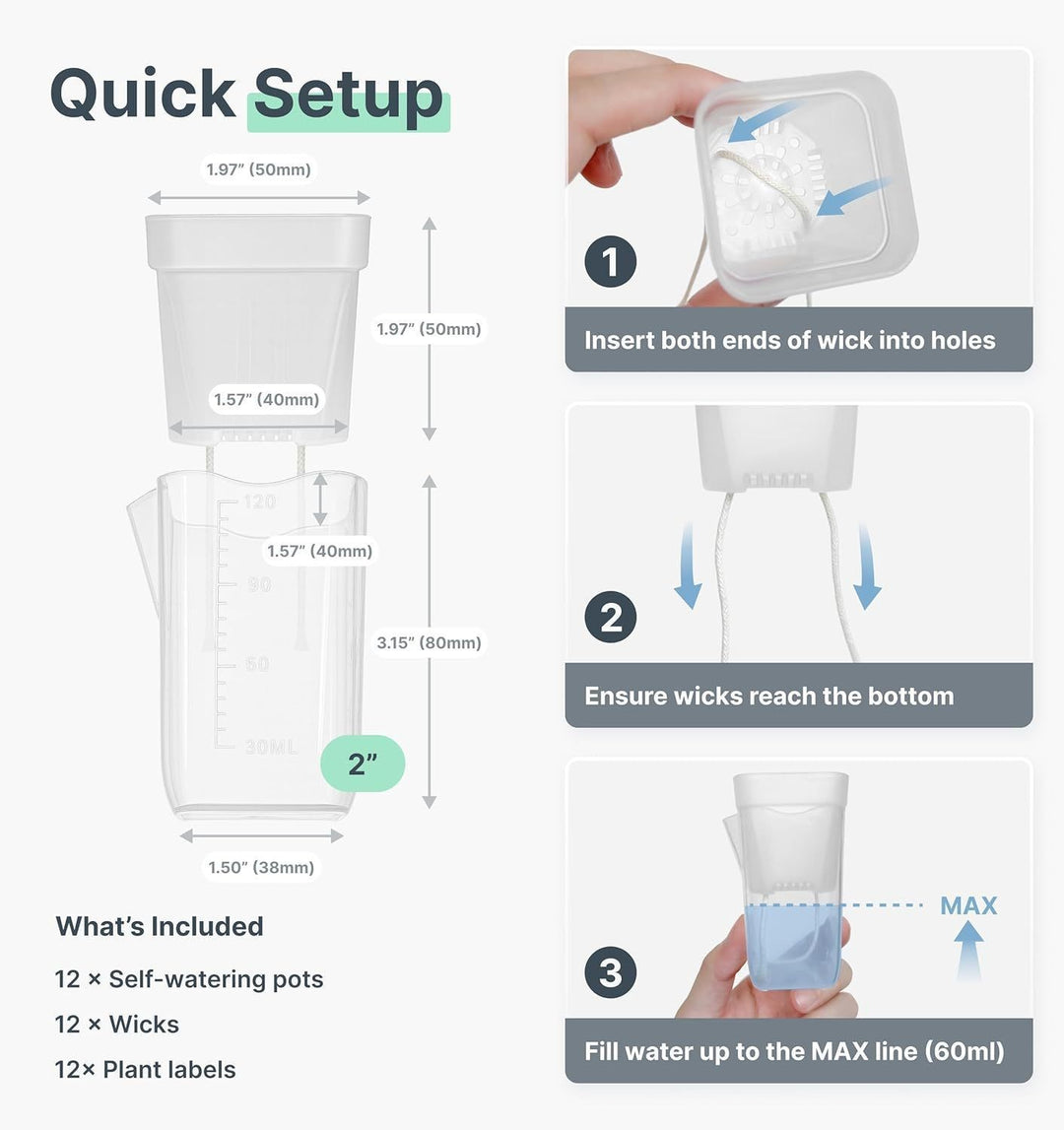 Self-Watering Seed Starter Pot System Kalsten