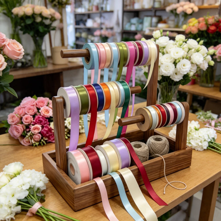 Multi-Level Wooden Jewelry Organizer Stand with Tray and Rod Display