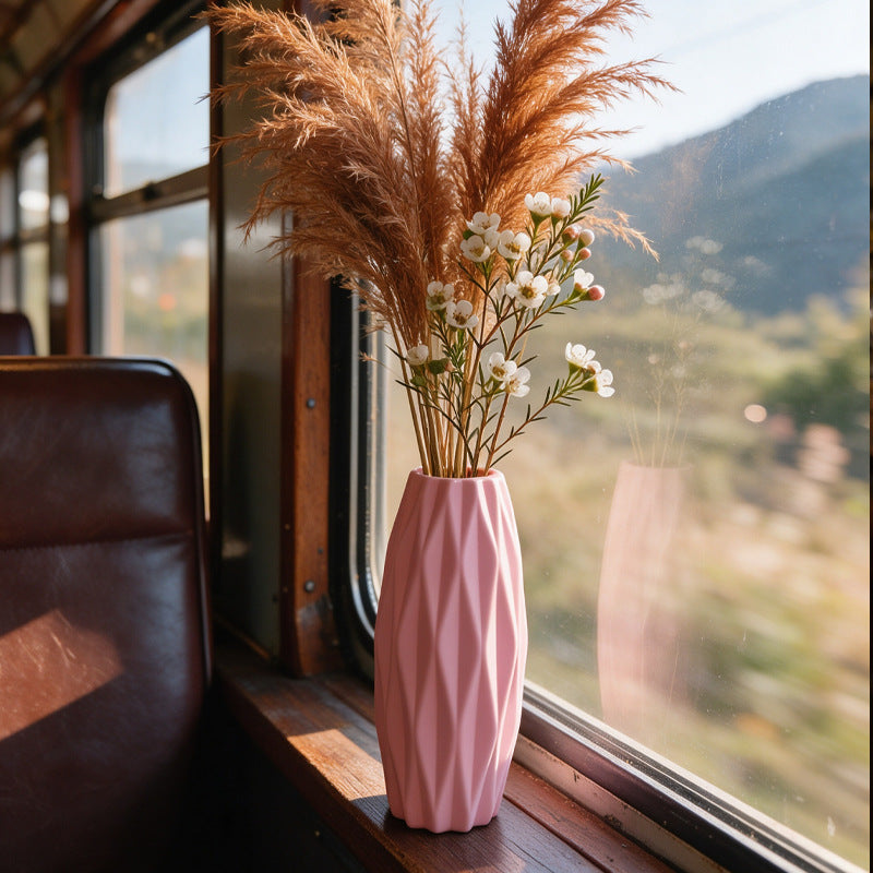 Textured Geometric Ceramic Vase Kalsten