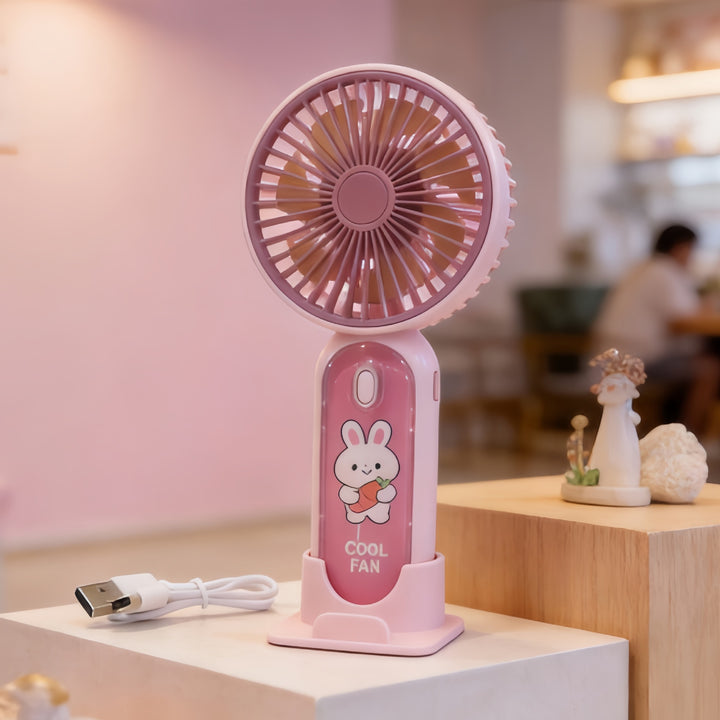 Women's portable hand fan with cute rabbit design Kalsten