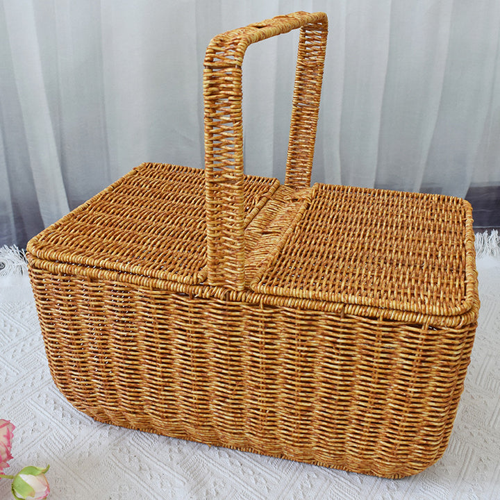 Handcrafted Natural Wicker Picnic Basket Kalsten