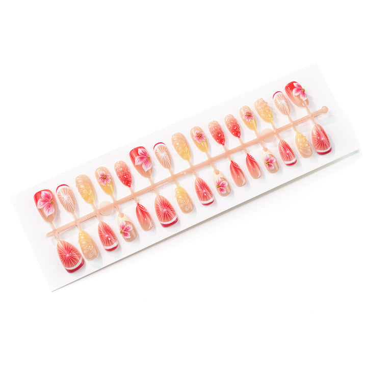 Floral and Gem-Embellished Press-On Nail Art Set Kalsten
