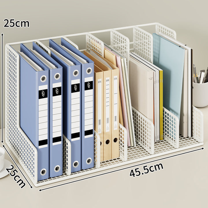Mesh Grid Desktop File Organizer with Adjustable Vertical Dividers