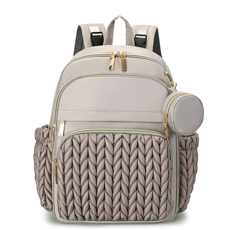 Chic Multi-Compartment Backpack with Stylish Braided Design Kalsten