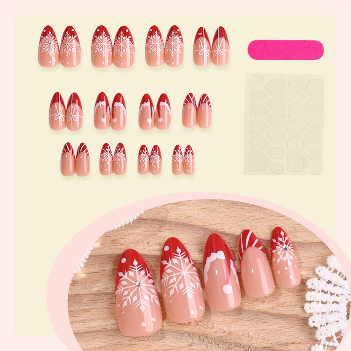 Festive Themed Press-On Nail Art Set with Holiday Designs Kalsten