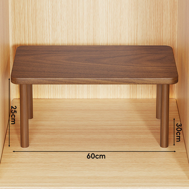 Height-Adjustable Rectangular Wooden Riser Table with Detachable Round Legs