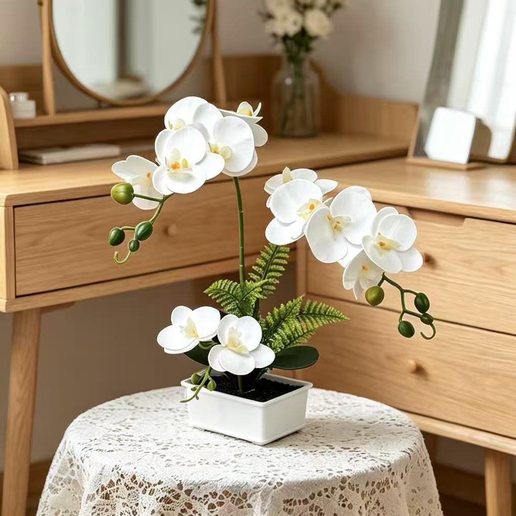 Elegant Artificial Orchid Arrangement for Indoor Home Decor