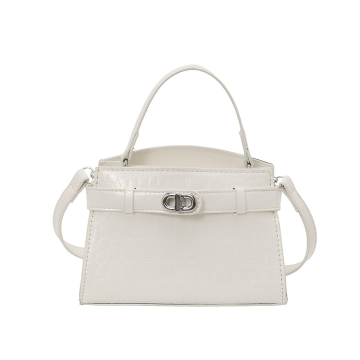 Croc-Embossed Structured Handbag