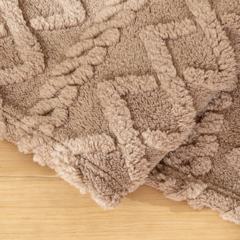 Textured Plush Throw Blanket