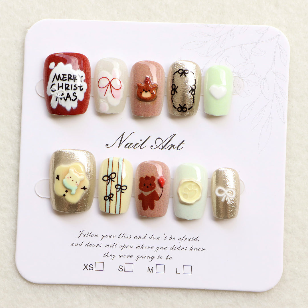 Festive Themed Press-On Nail Art Set Kalsten