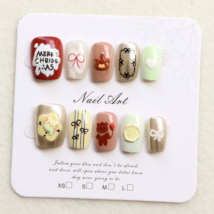 Festive Themed Press-On Nail Art Set Kalsten