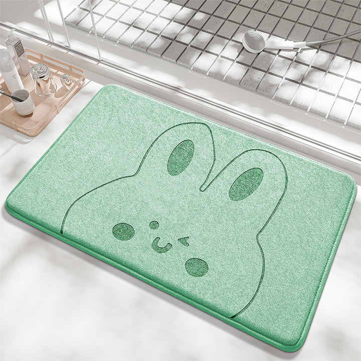 Playful Bunny Design Bath Mat Kalsten