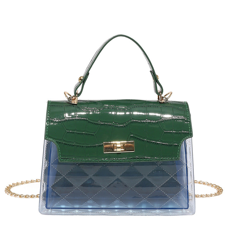 Glossy Crocodile Patterned Handbag