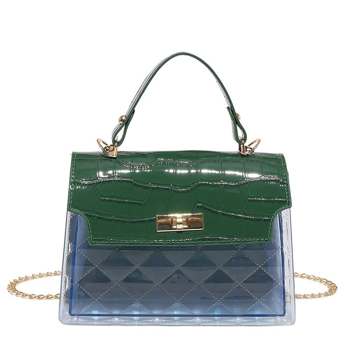 Glossy Crocodile Patterned Handbag