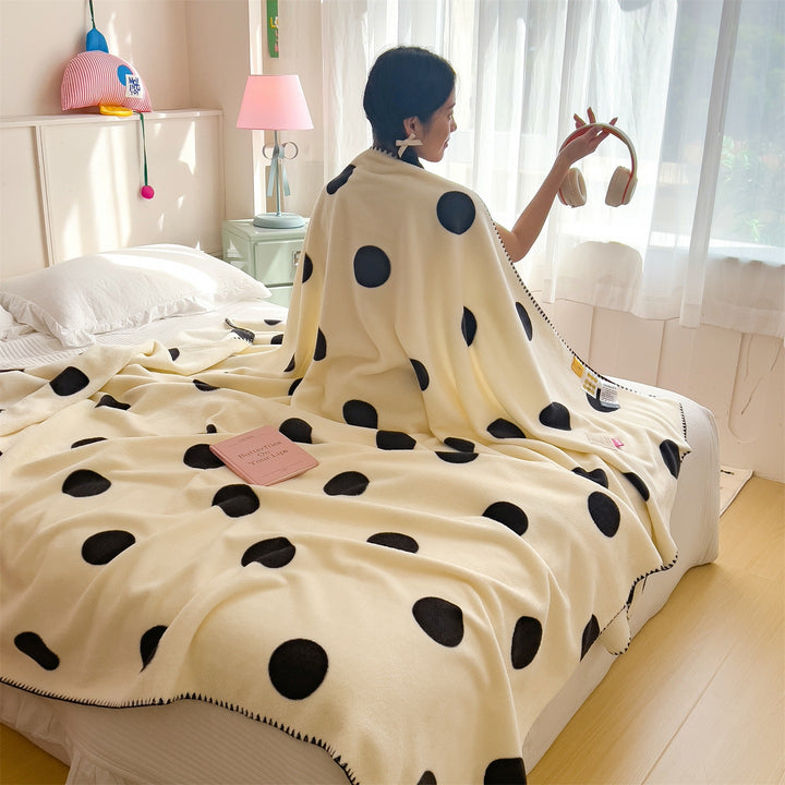 Polka Dot Fleece Throw Blanket