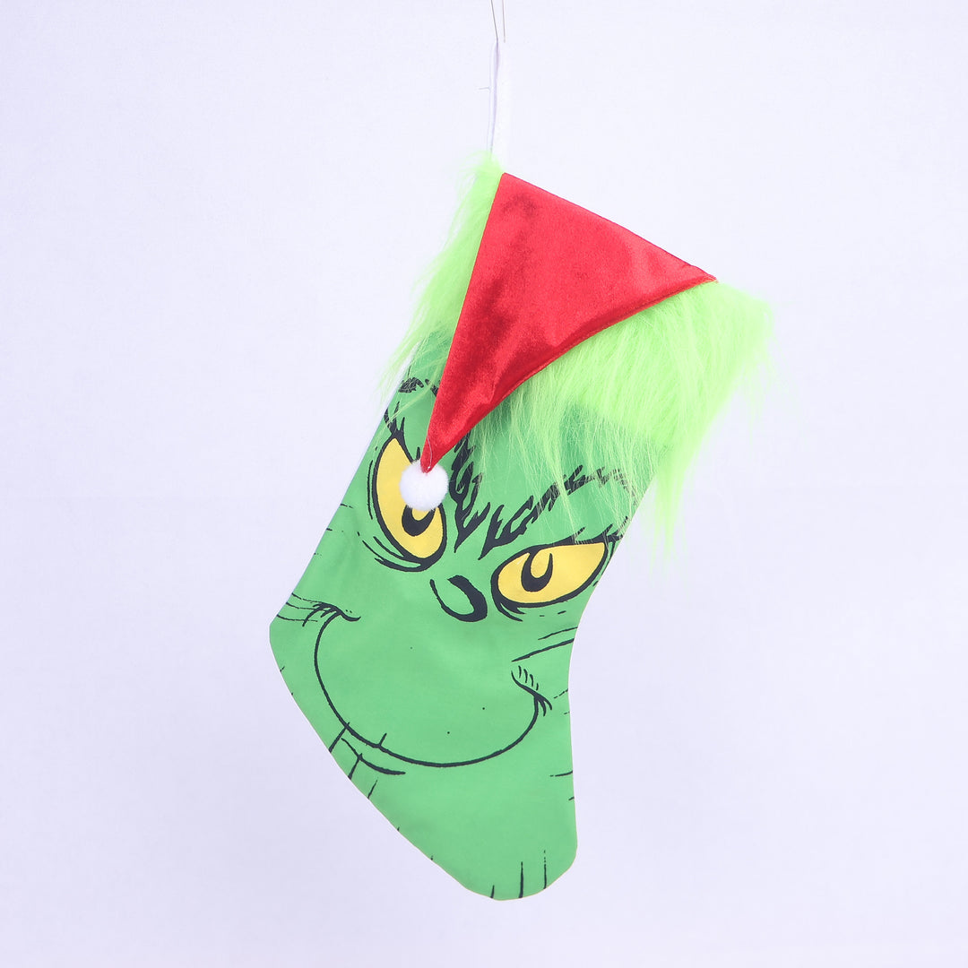 Funny Christmas stocking in Grinch design