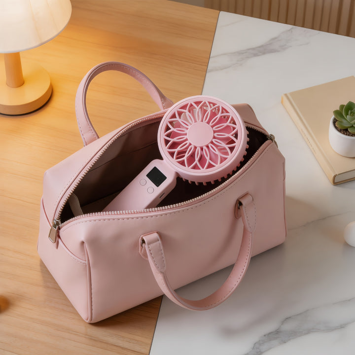 Portable hand-held fan with digital temperature display and multiple speed control Kalsten