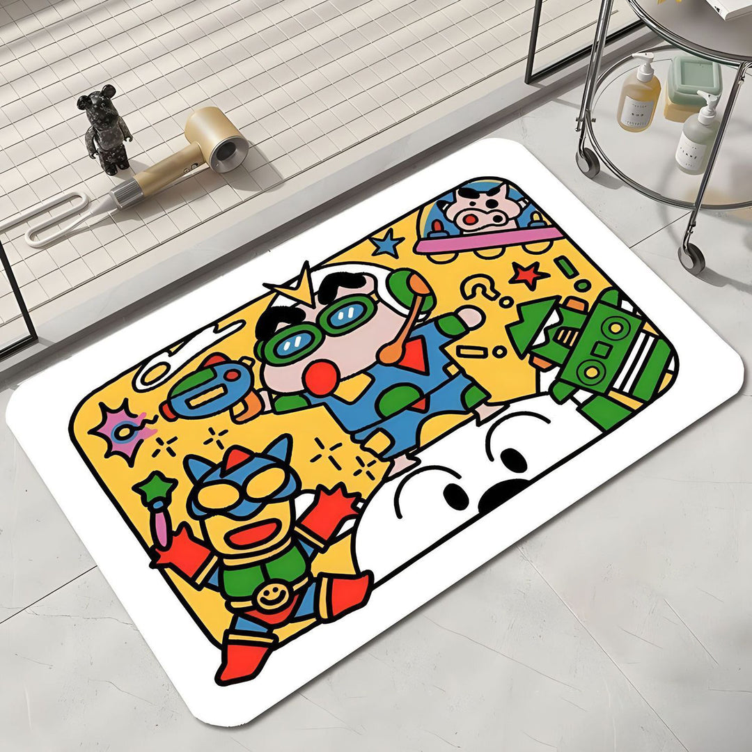 Cartoon-Themed Bathroom Rug