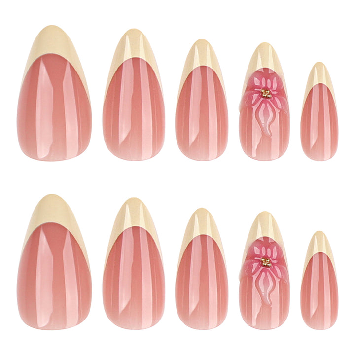 Artful stiletto nails with elegant flower accent Kalsten