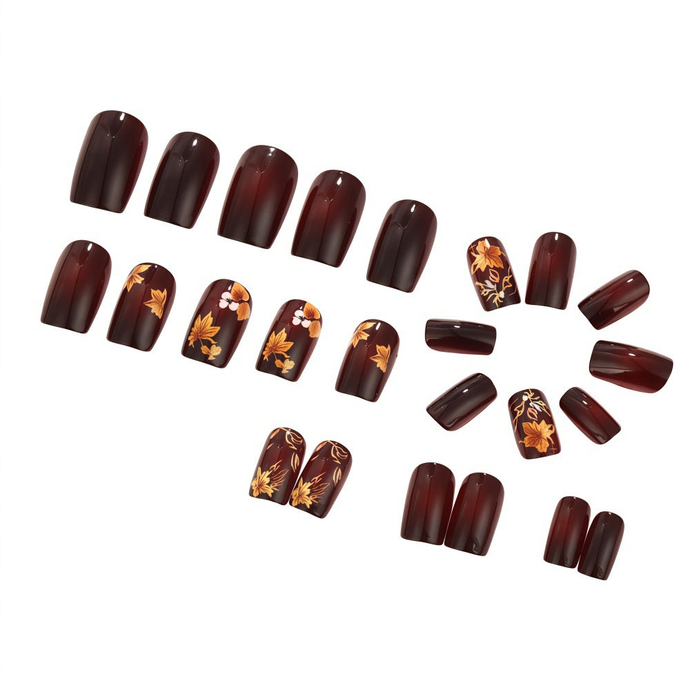 Artificial nails with floral autumn design Kalsten