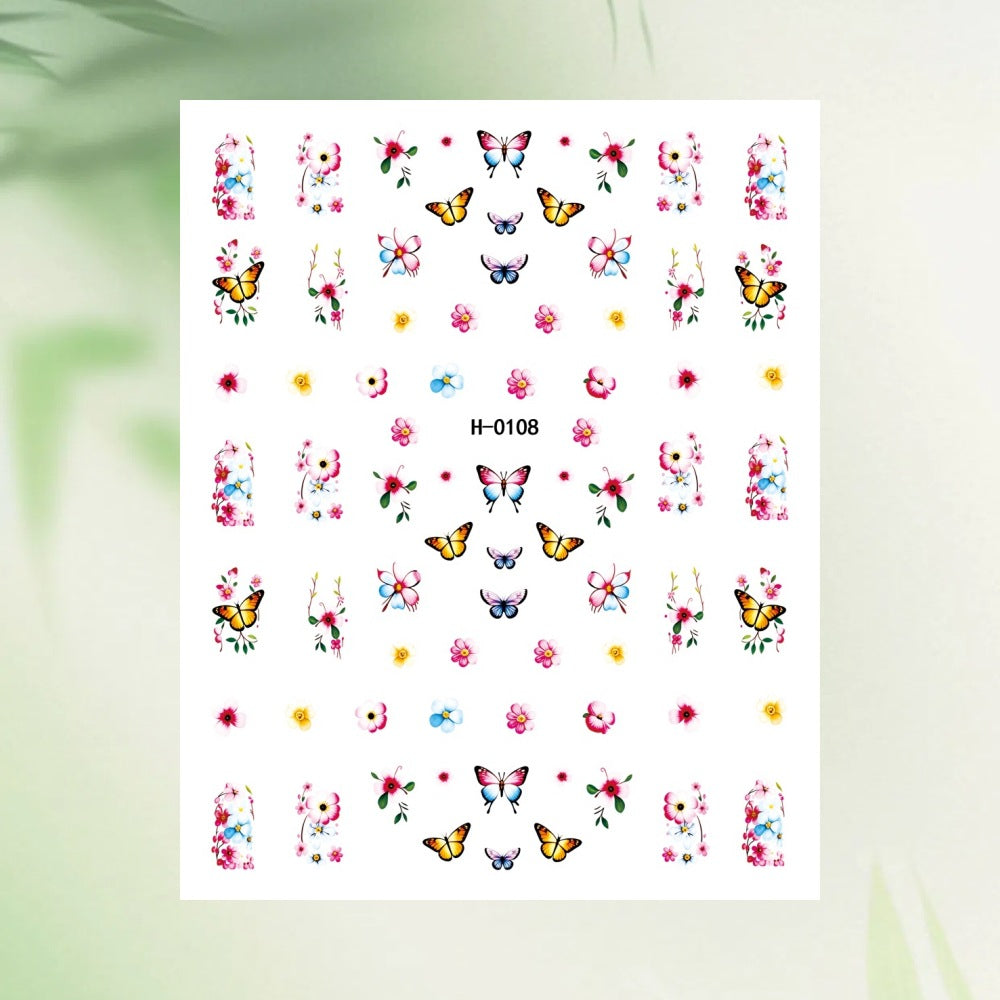 Floral Nail Art Sticker Sheet