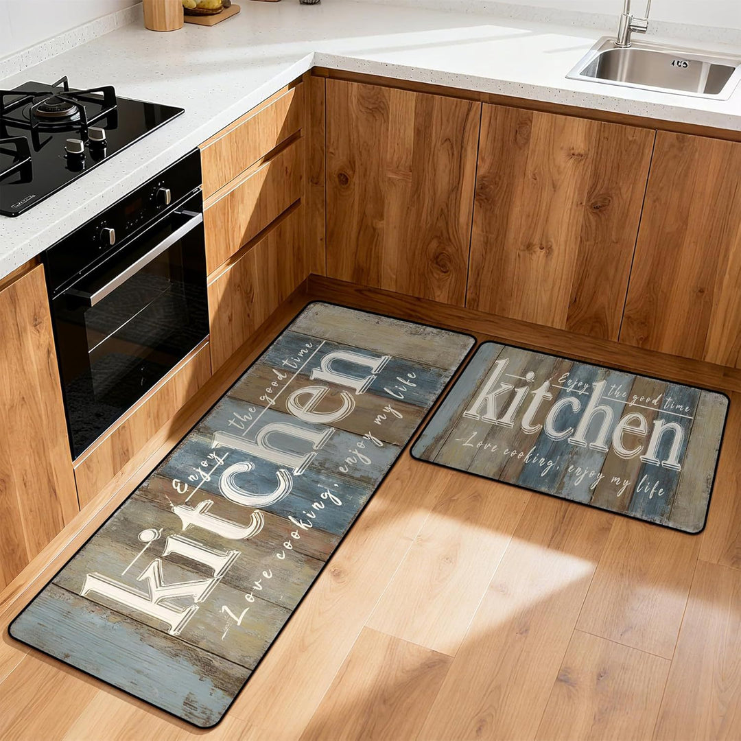 Colorful Floral Pattern Kitchen Mat Set