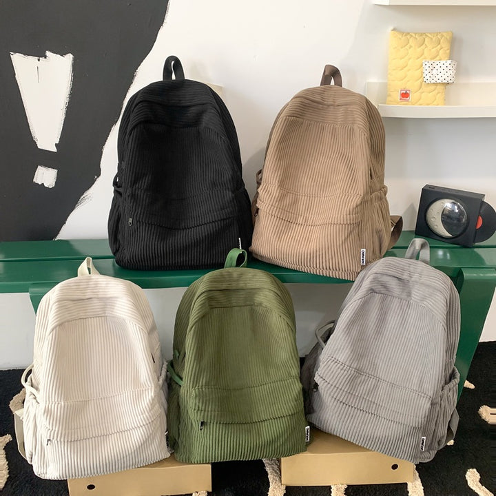 Textured Corduroy Backpack Kalsten