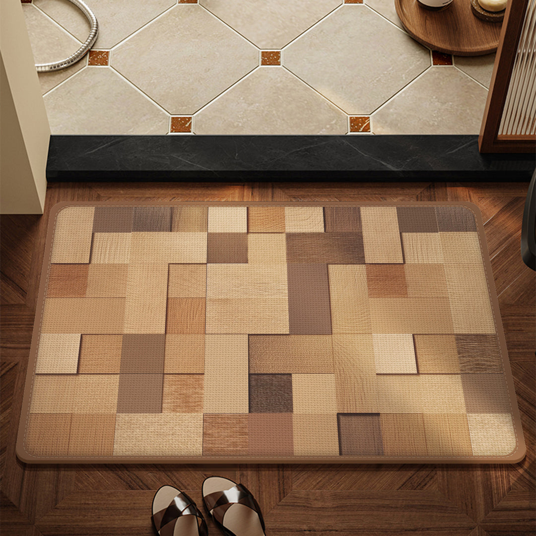 Textured Wooden Pattern Mat