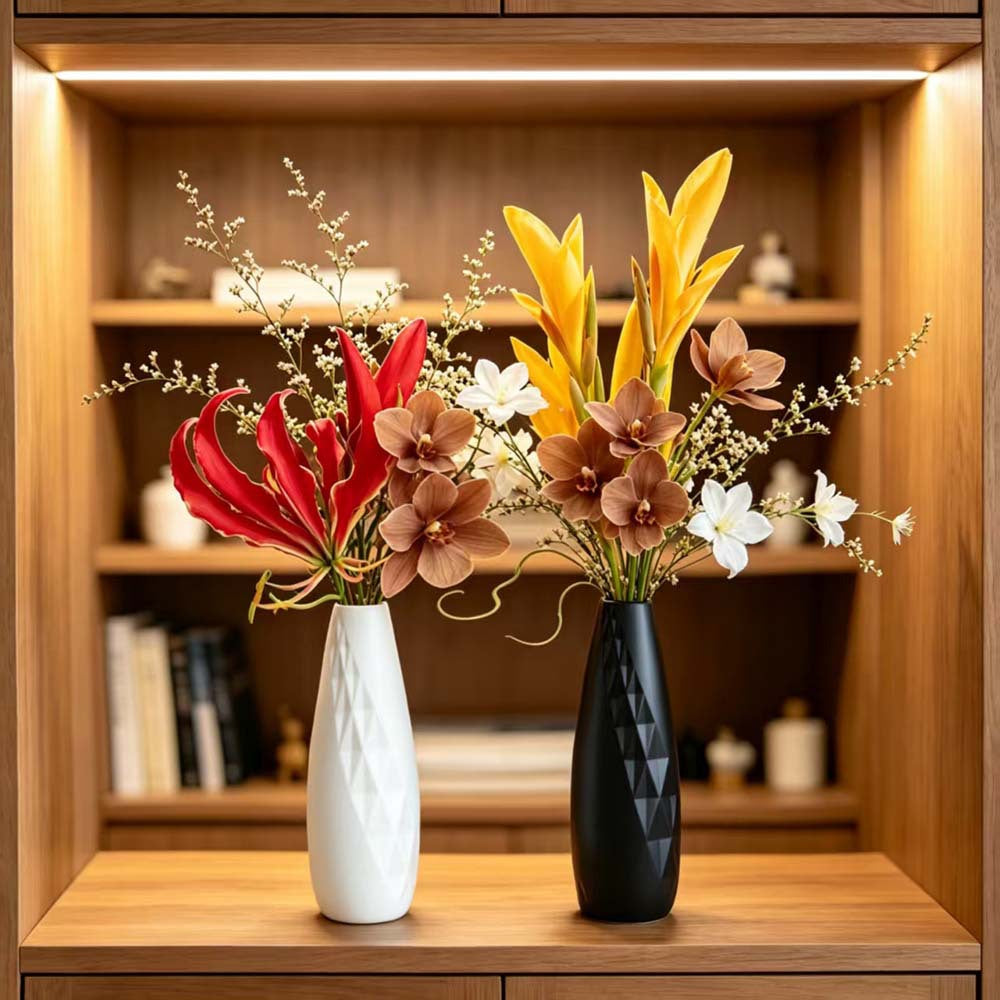 Geometric Textured Decorative Flower Vase Kalsten