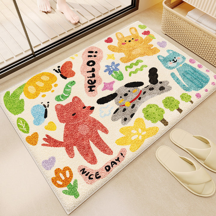 Panda-Themed Plush Bath Mat for Bathroom