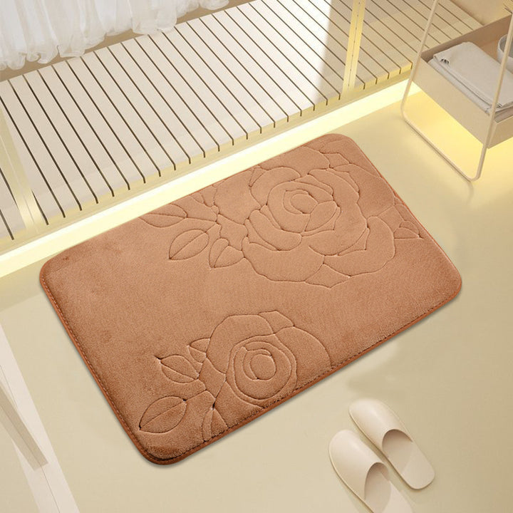 Decorative Rose Pattern Bath Mat Kalsten