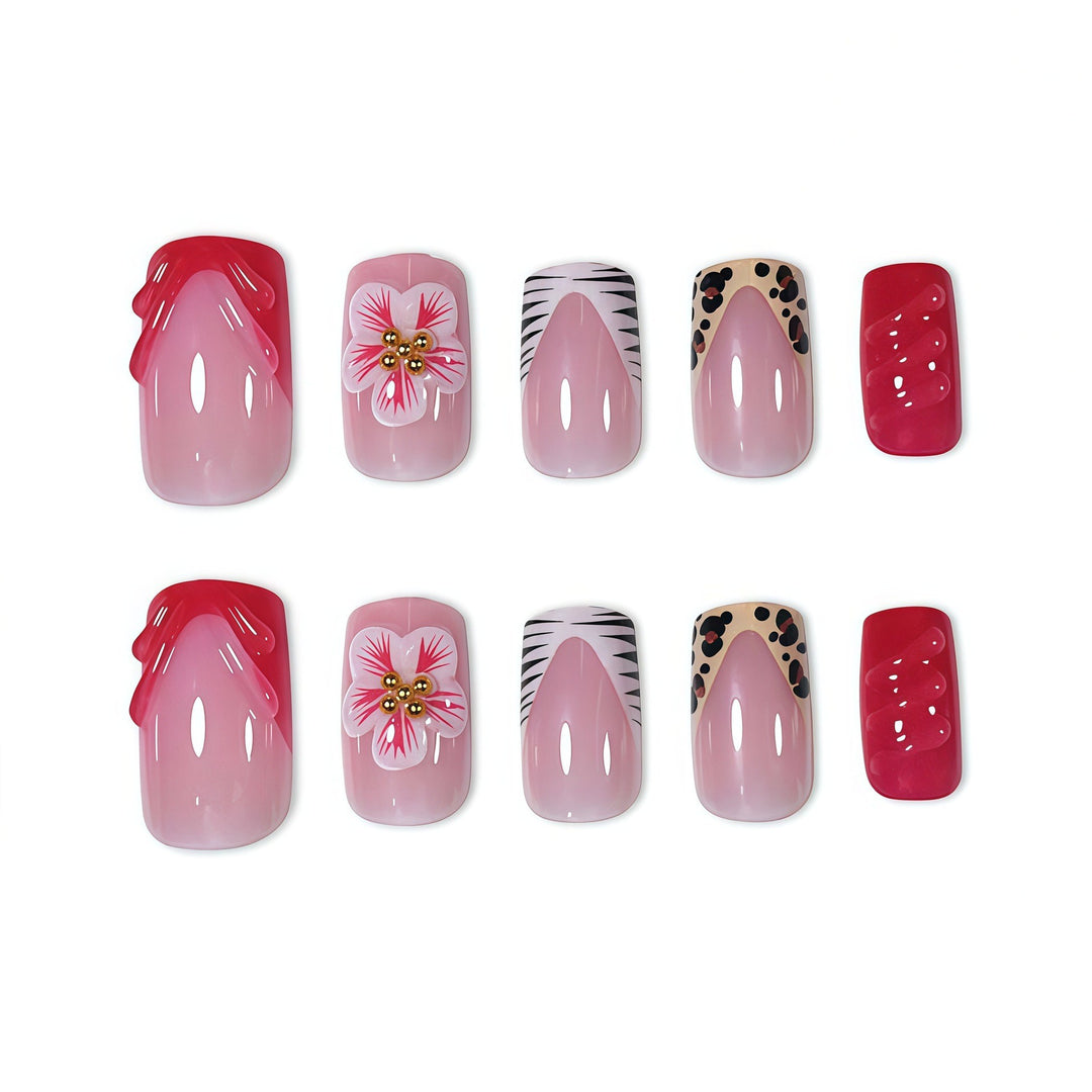 Artistic Floral Nail Art Extensions Kalsten