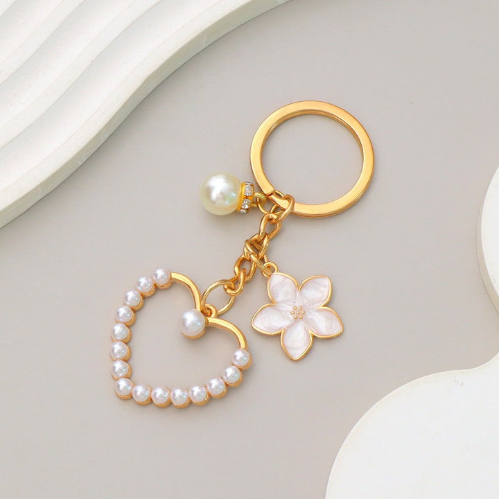 Keychain with heart and flower motif Kalsten