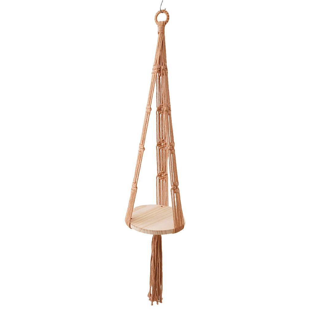 Macramé Hanging Wooden Shelf Kalsten