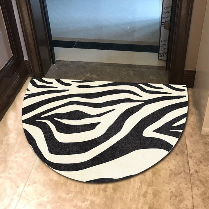 Geometric Patterned Half-Round Area Mat