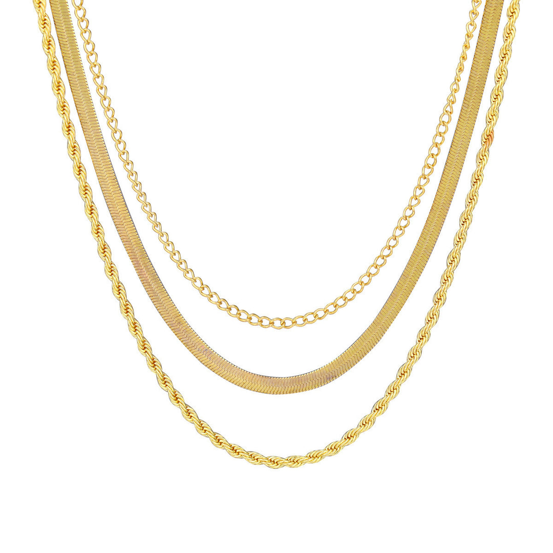 Layered Textured Chain Necklace Kalsten
