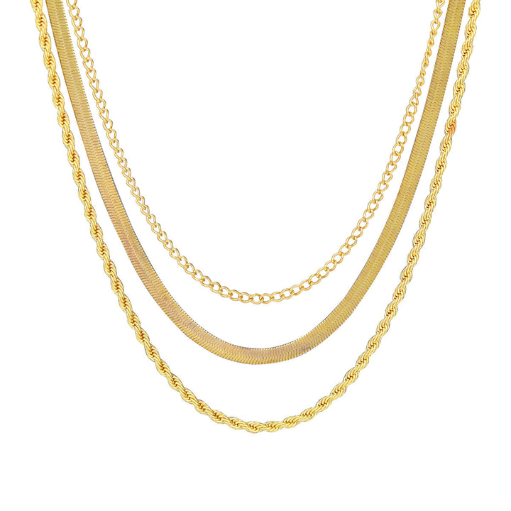 Layered Textured Chain Necklace Kalsten