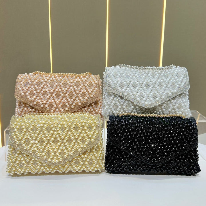 Elegant Pearl Beaded Clutch