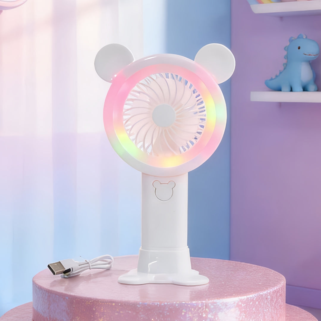 Women’s Portable USB Hand Fan with LED Lights and Creative Design Kalsten