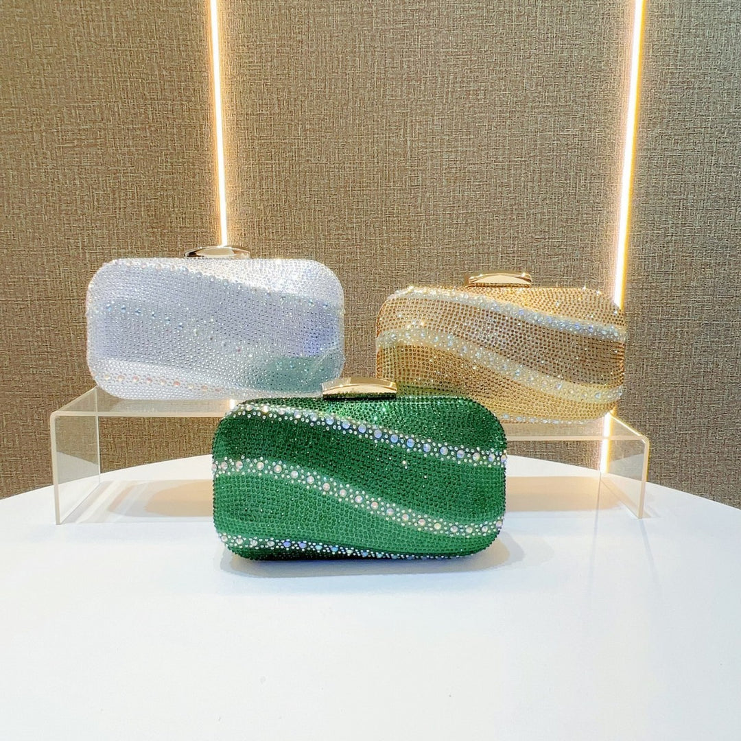 Crystal-Studded Clutch Handbag