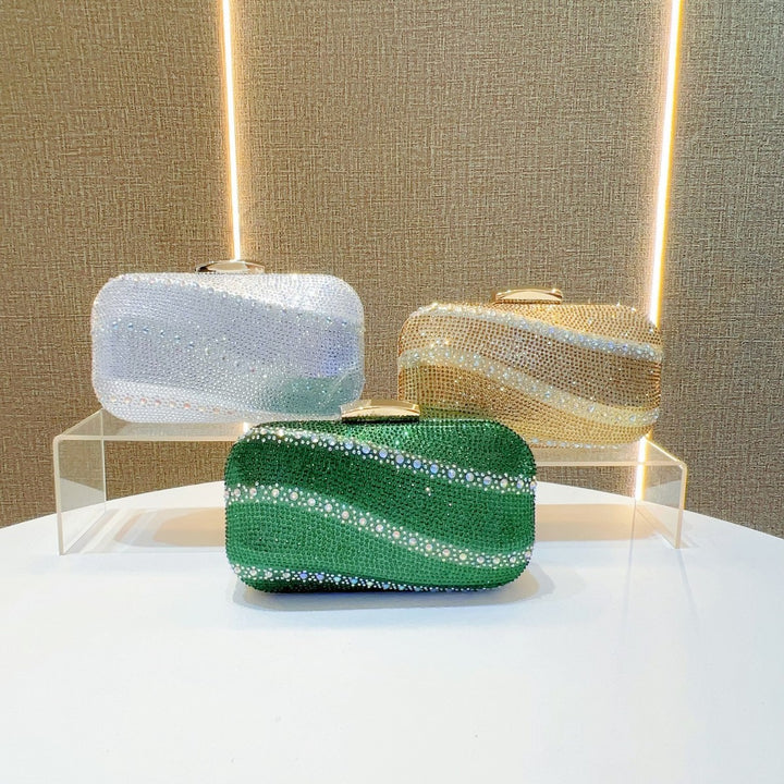 Crystal-Studded Clutch Handbag