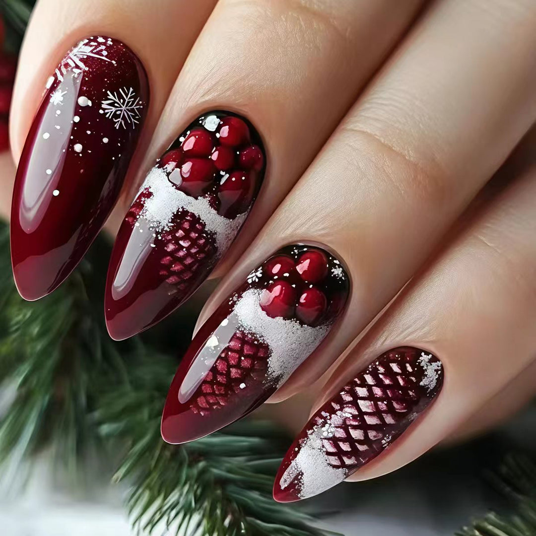 Artificial nails with festive winter design Kalsten
