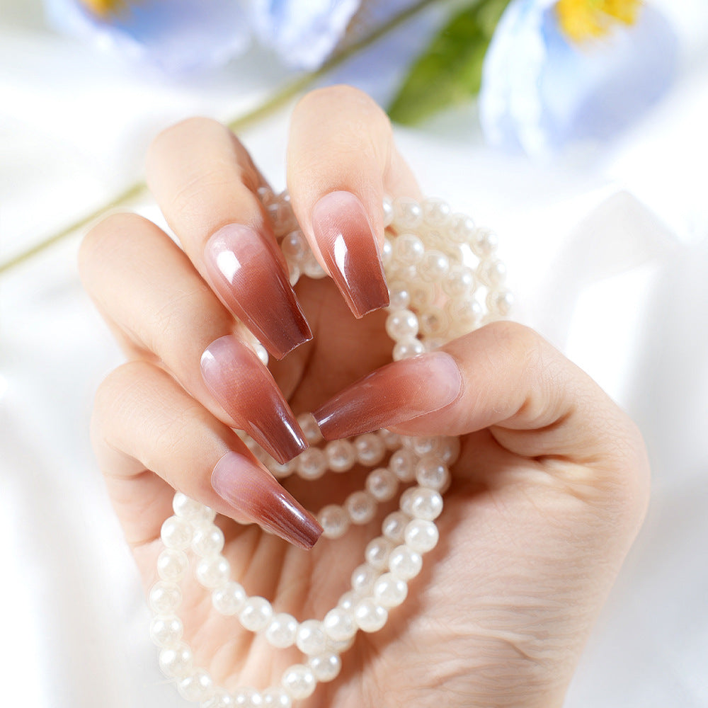 Elegant Long Coffin Press-On Nail Art Kalsten