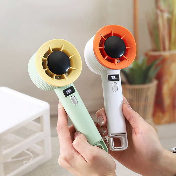 Unisex Portable Hand Fan with LCD Display and USB Charging Function Kalsten