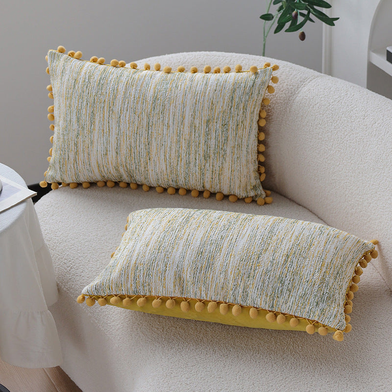 Square decorative cushion cover with embossed fringe stripes and concealed zipper Kalsten