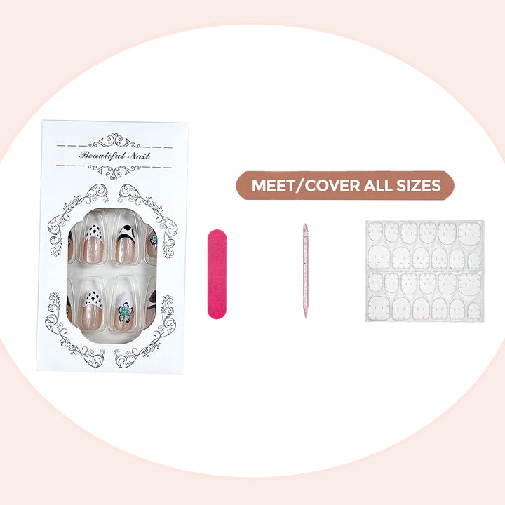 Artistic Floral Press-On Nail Set Kalsten