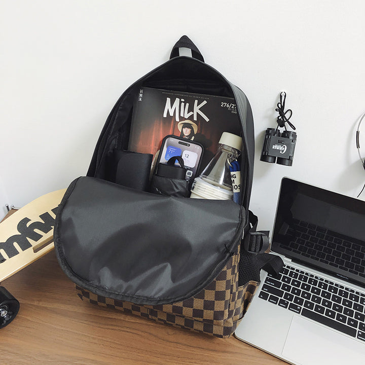 Stylish Checked Pattern Backpack Kalsten