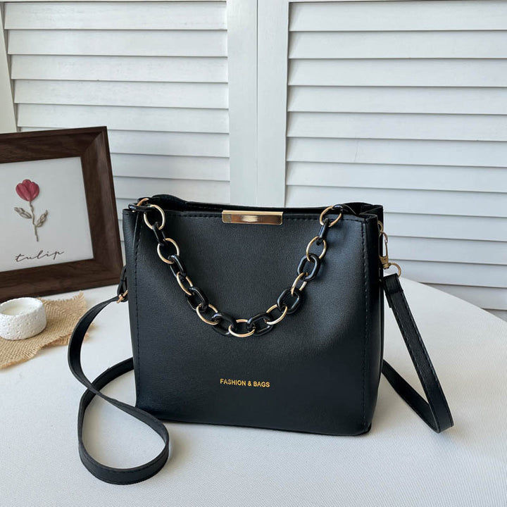 Chain-Accent Crossbody Handbag