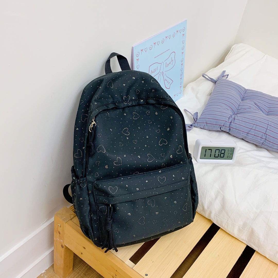 Heart-Patterned School Backpack Kalsten